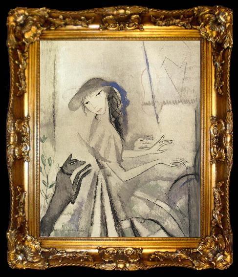 framed  Marie Laurencin Self-Portrait of play piano, ta009-2